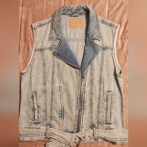 Blank NYC Denim Sleeveless Vest with Belt